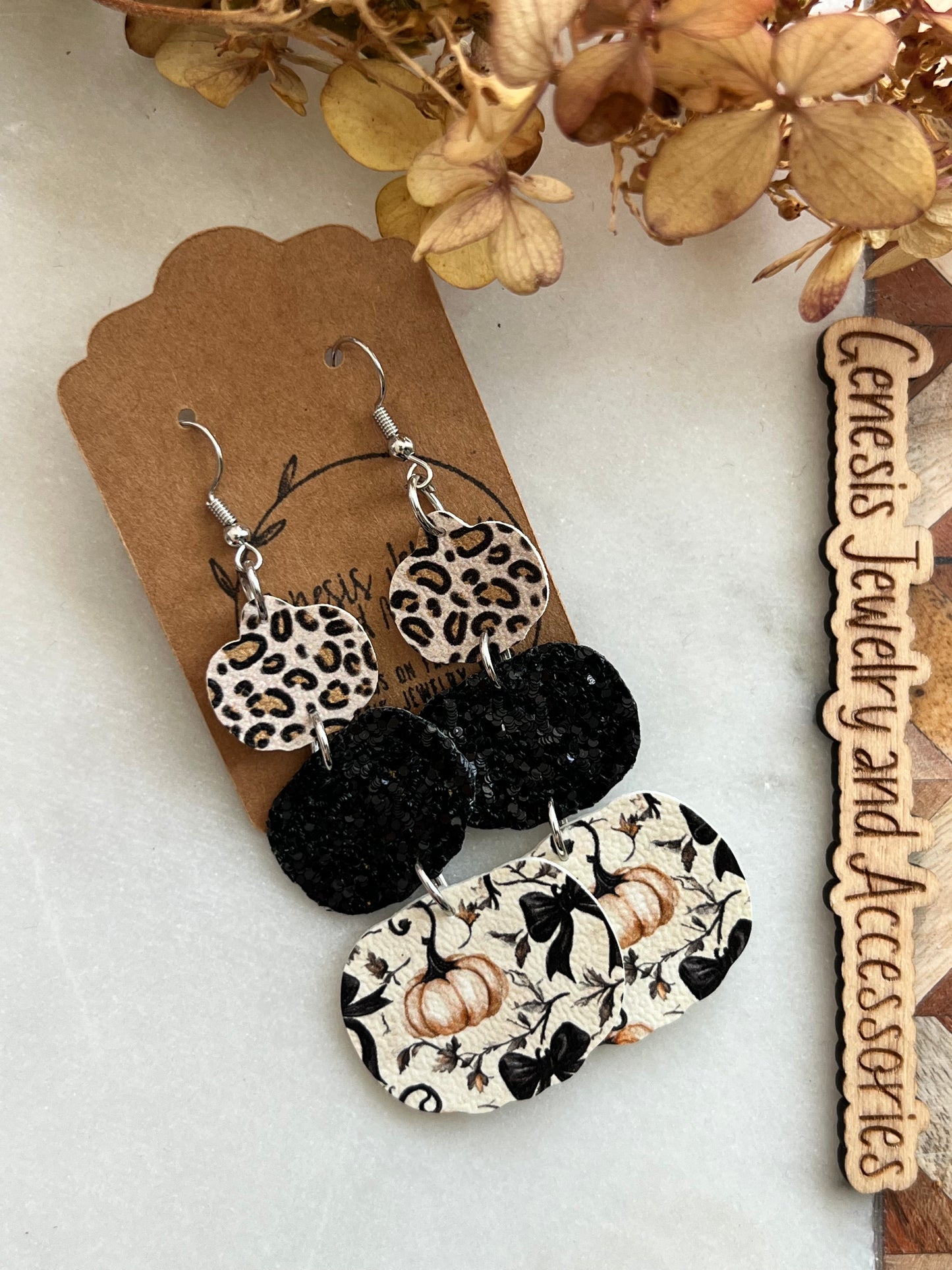 Three Layered Pumpkins - Faux Leather
