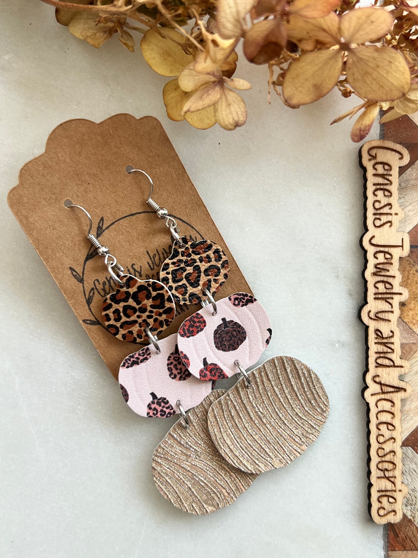 Three Layered Pumpkins - Faux Leather