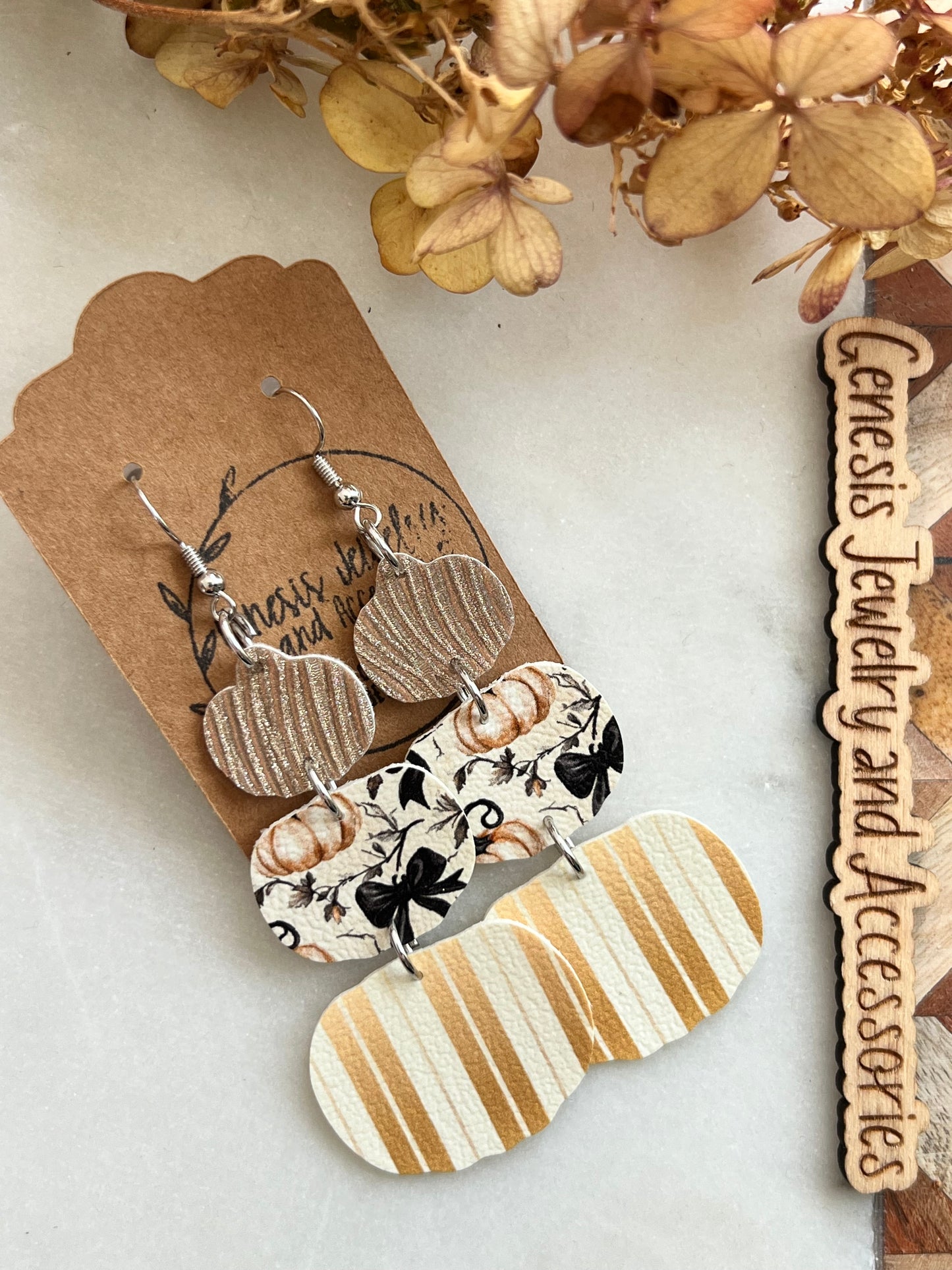 Three Layered Pumpkins - Faux Leather