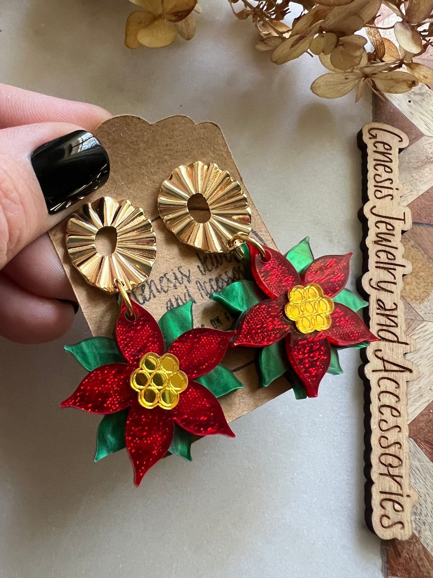 Holly + Poinsettias