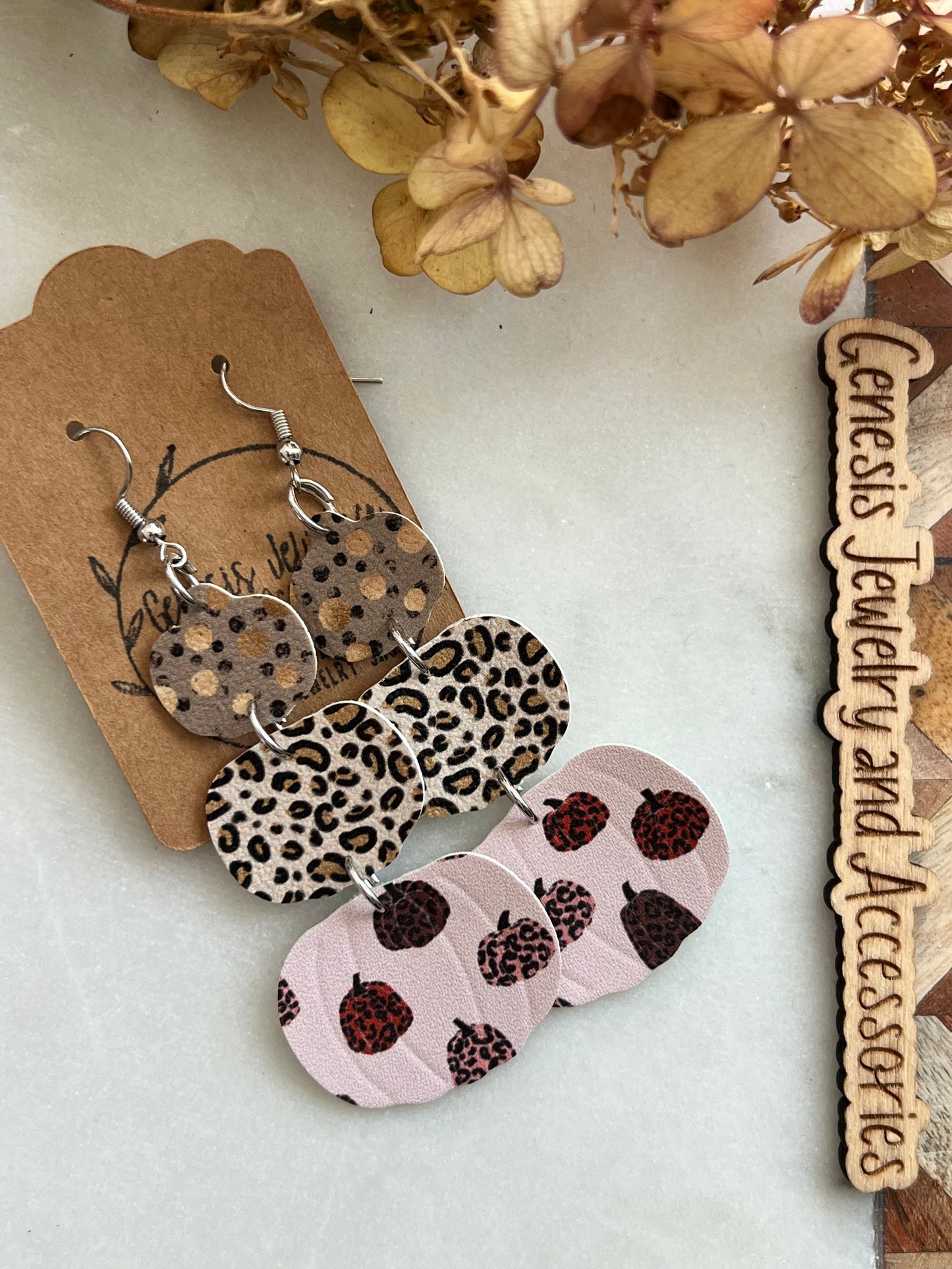 Three Layered Pumpkins - Faux Leather
