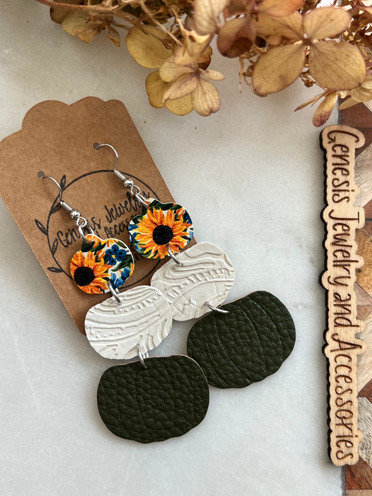 Three Layered Pumpkins - Faux Leather