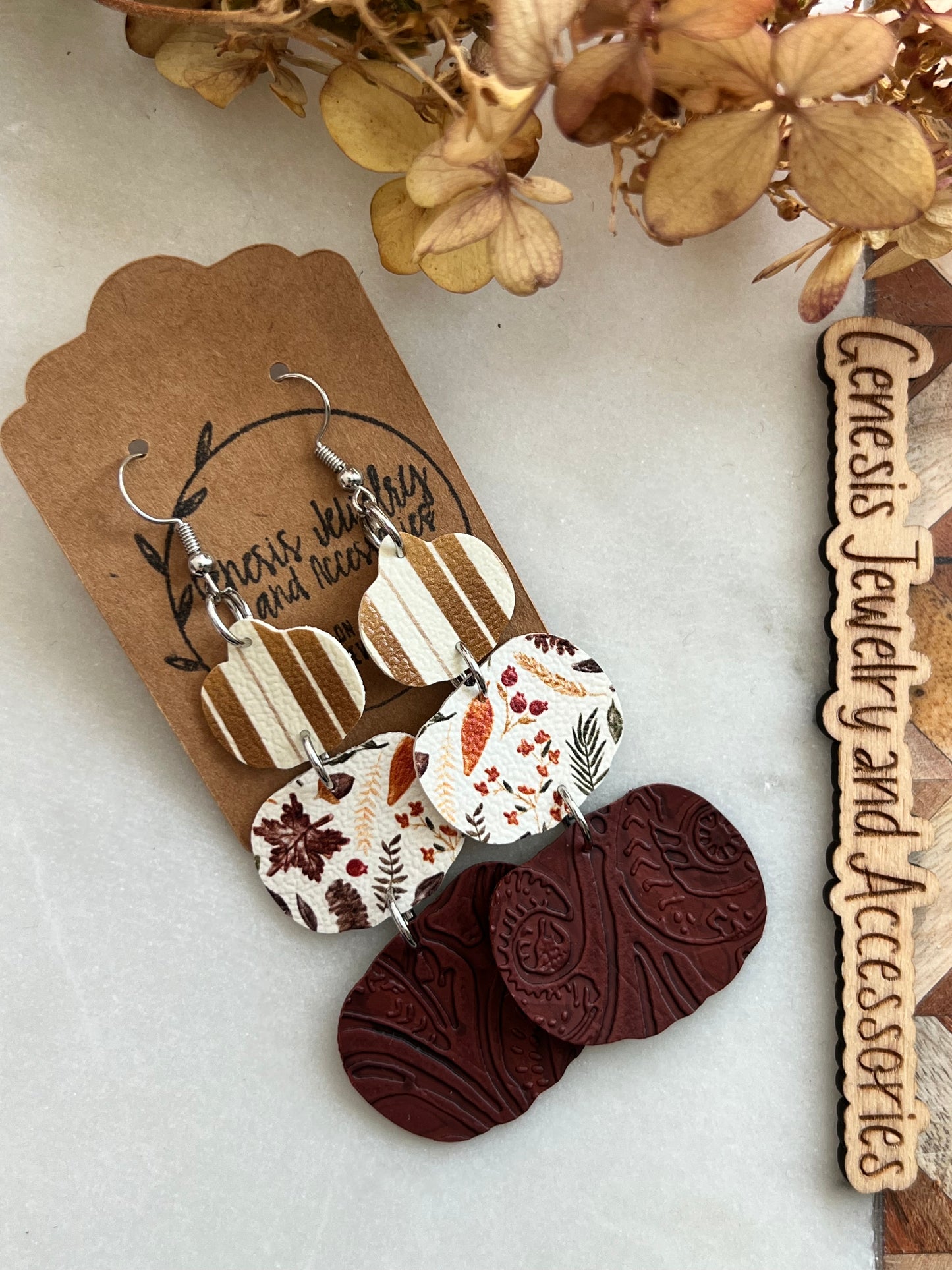 Three Layered Pumpkins - Faux Leather