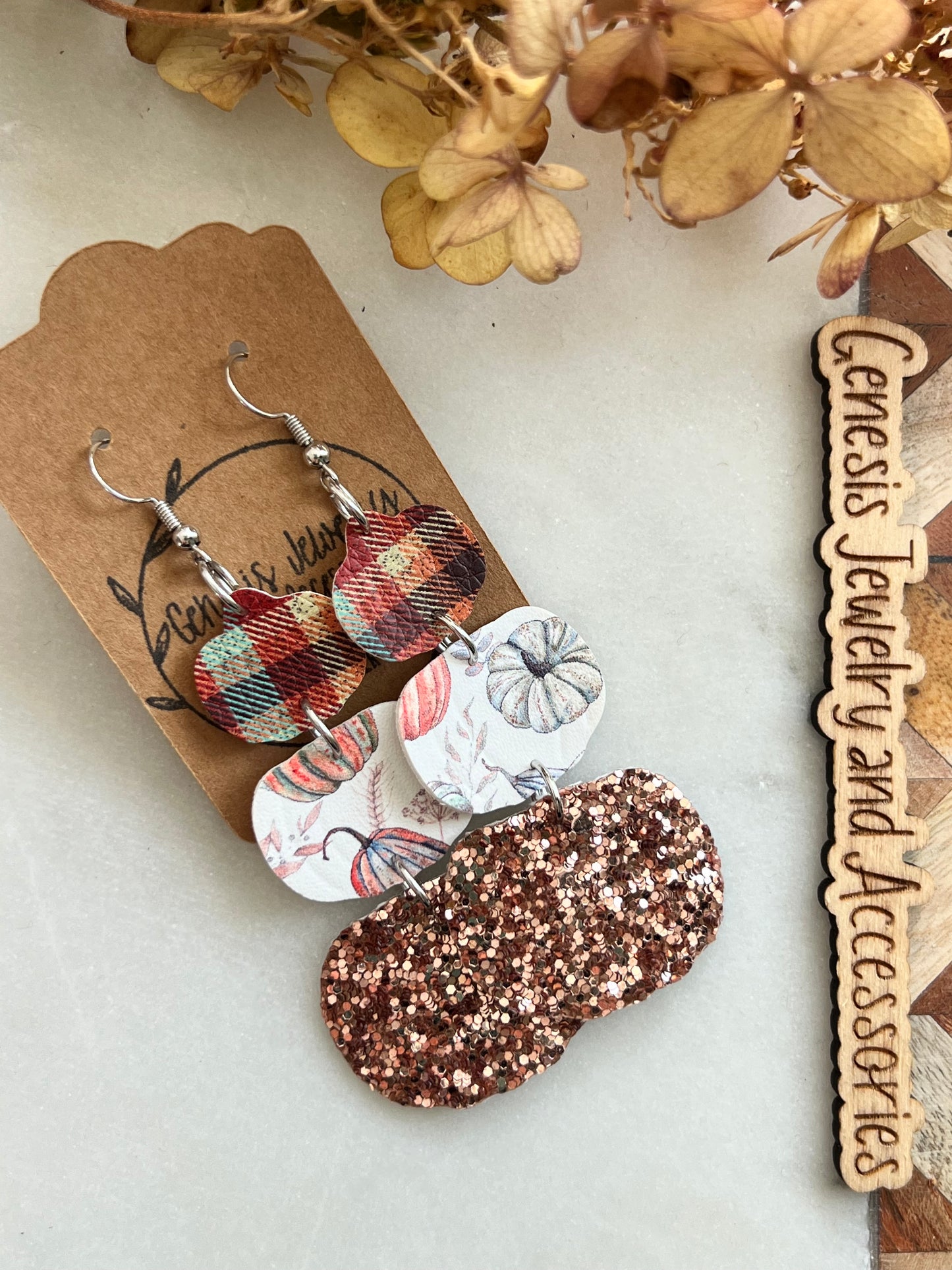 Three Layered Pumpkins - Faux Leather