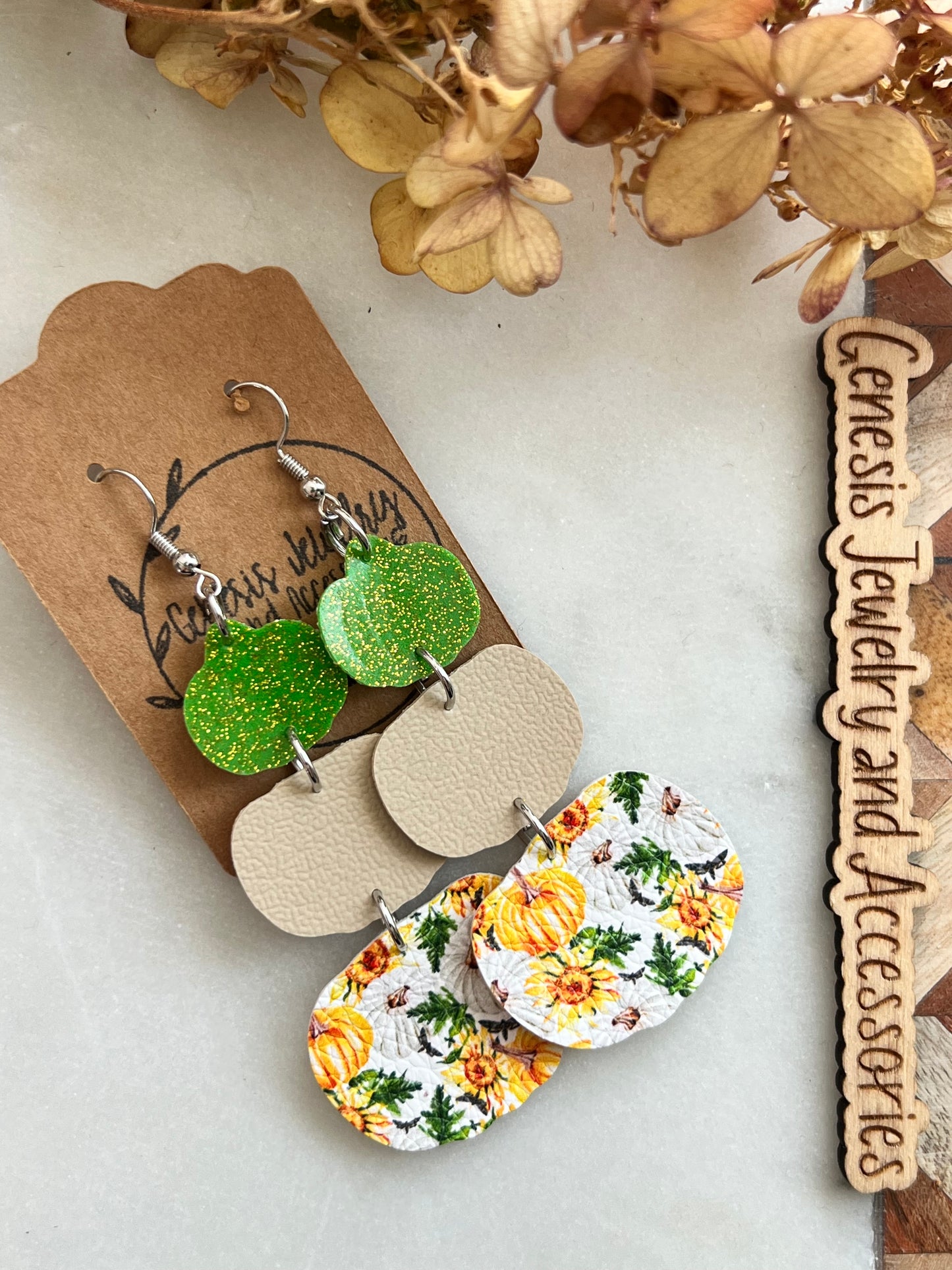 Three Layered Pumpkins - Faux Leather