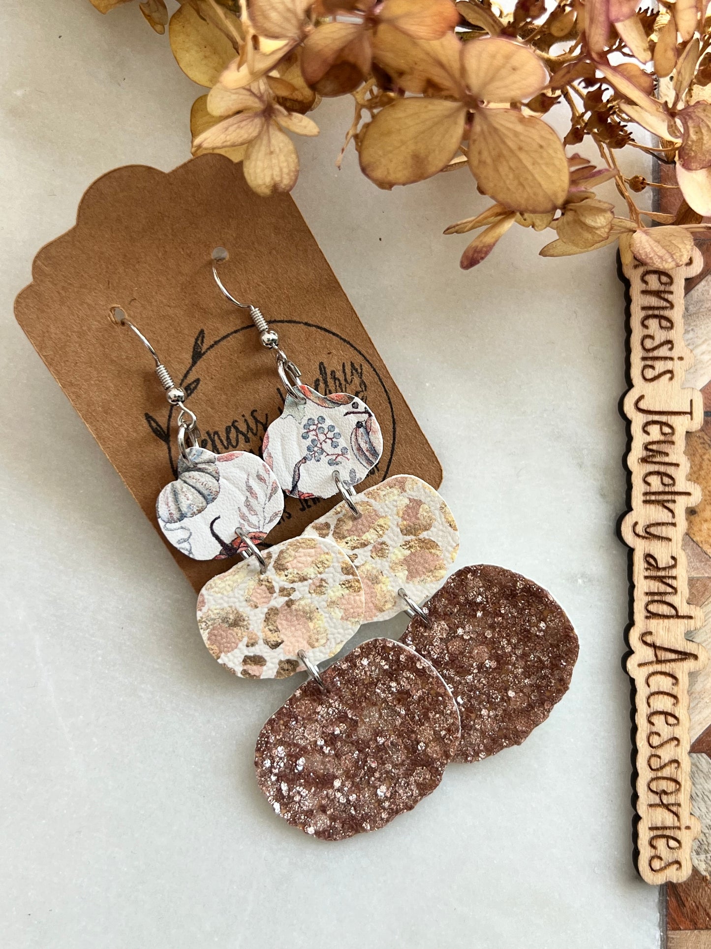 Three Layered Pumpkins - Faux Leather