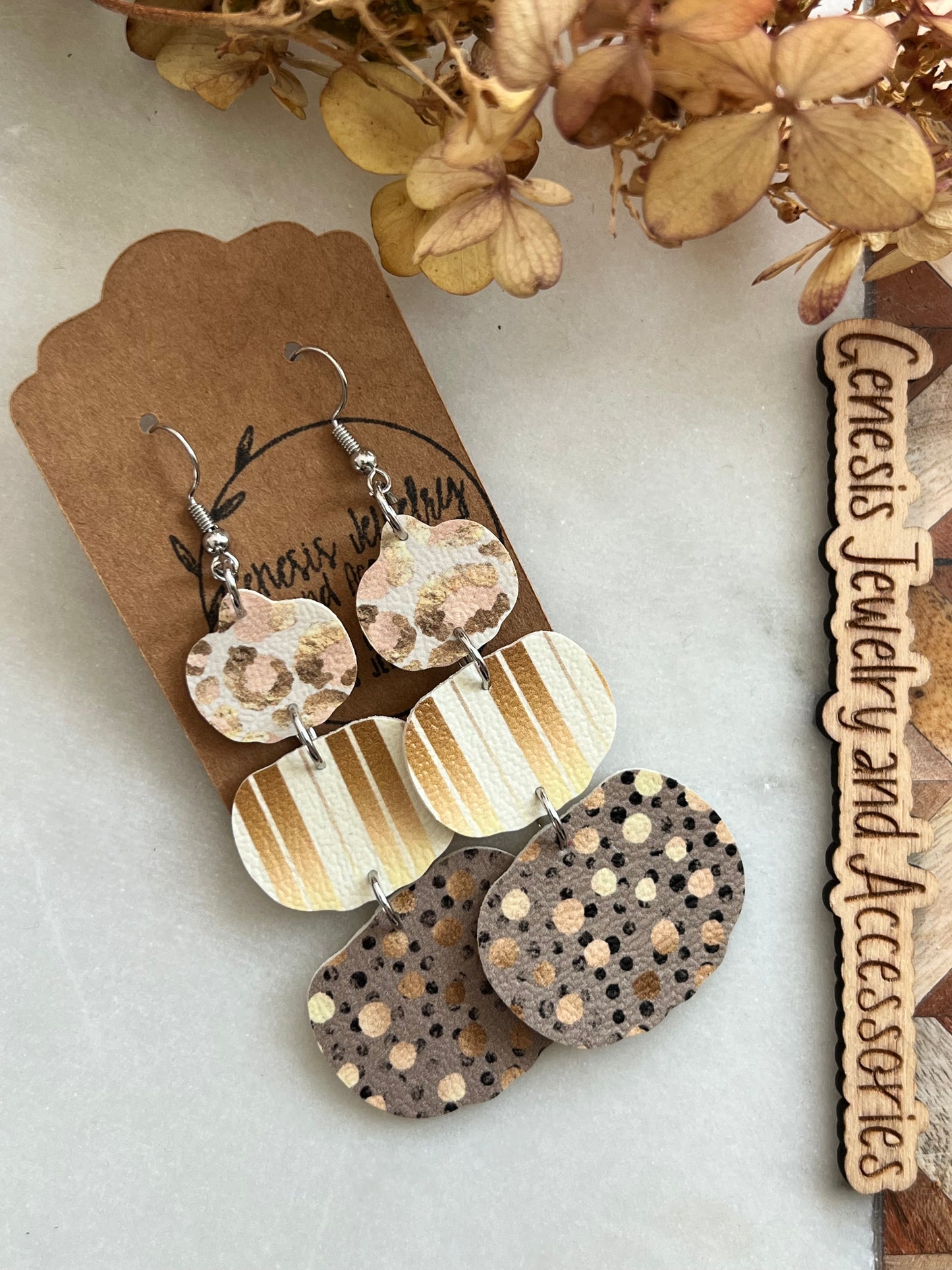 Three Layered Pumpkins - Faux Leather