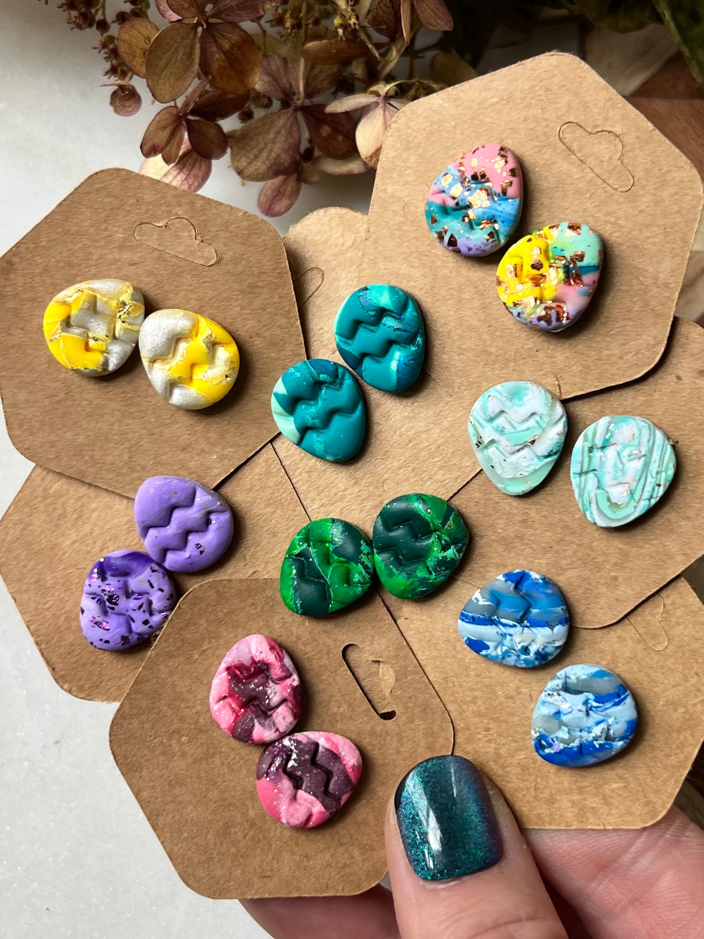 Clay Egg Studs