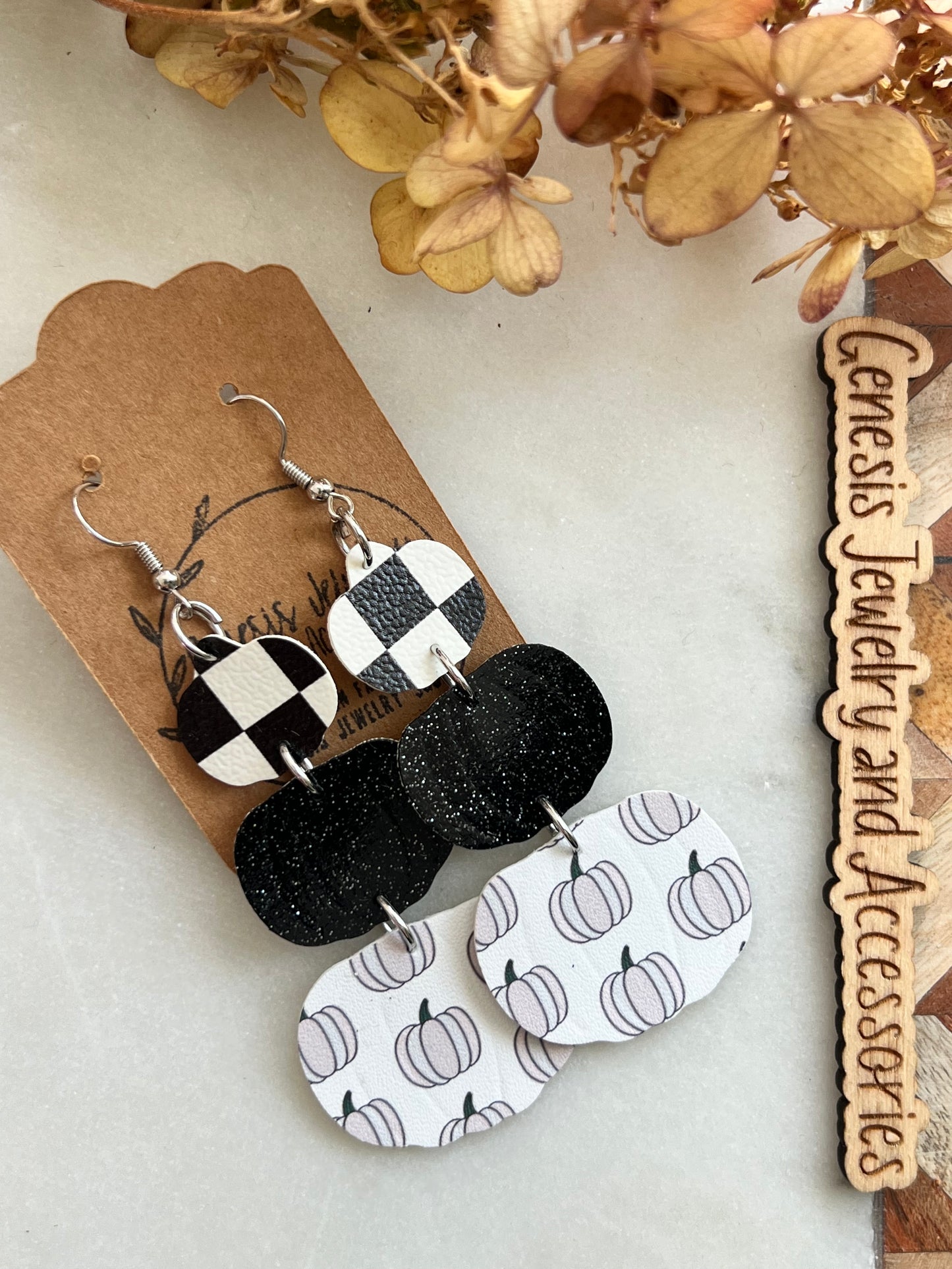 Three Layered Pumpkins - Faux Leather