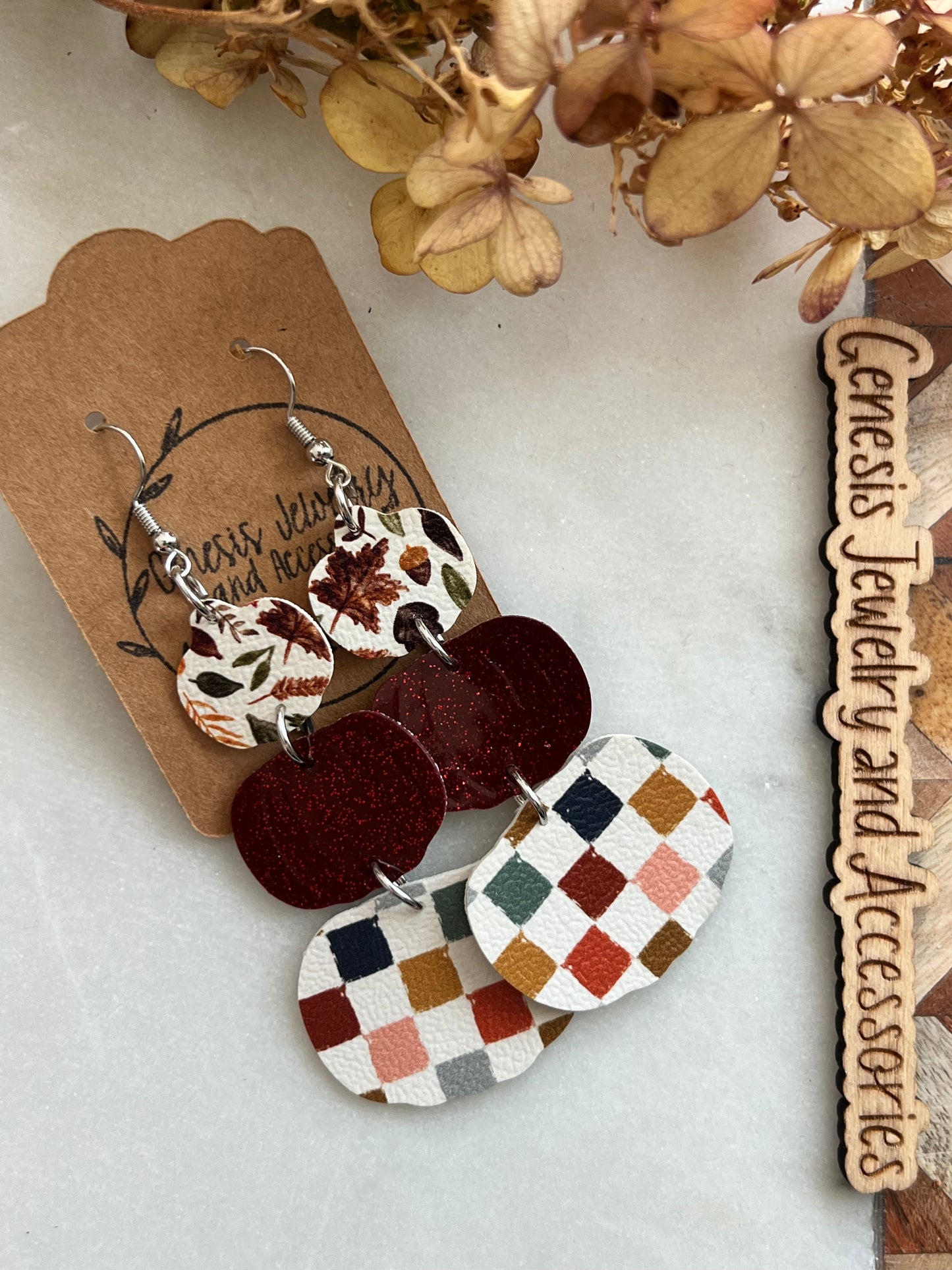 Three Layered Pumpkins - Faux Leather