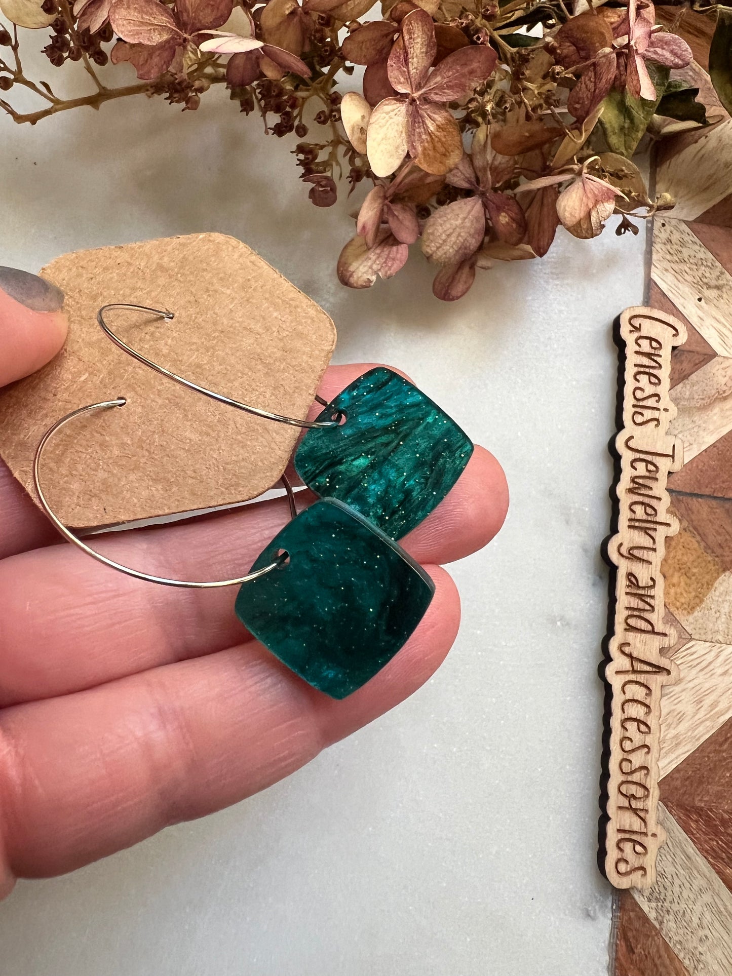 Emerald Hoops