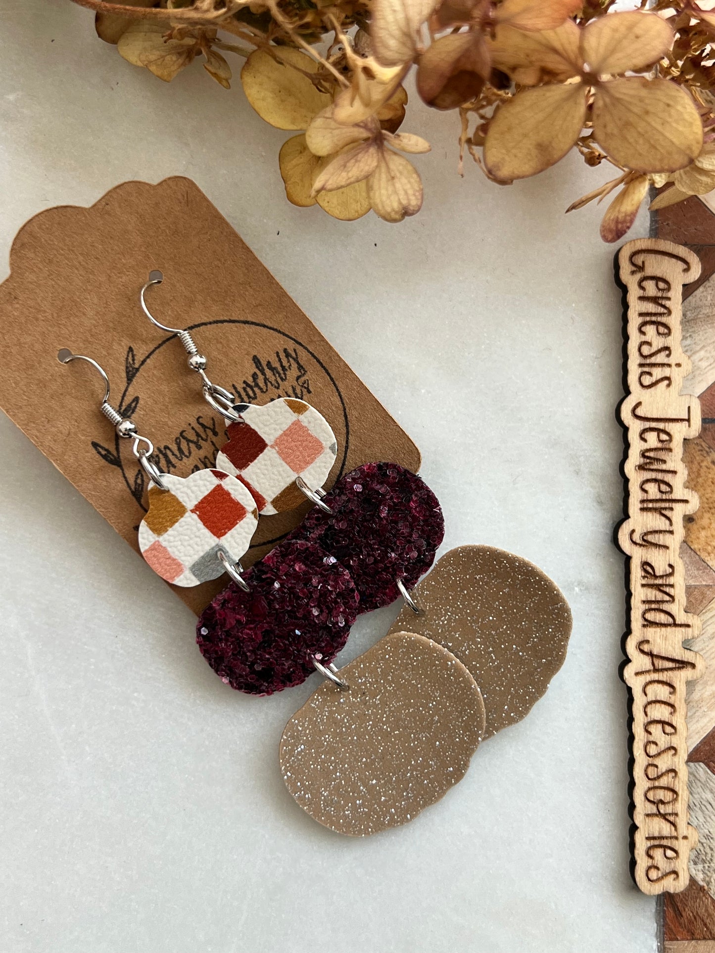 Three Layered Pumpkins - Faux Leather