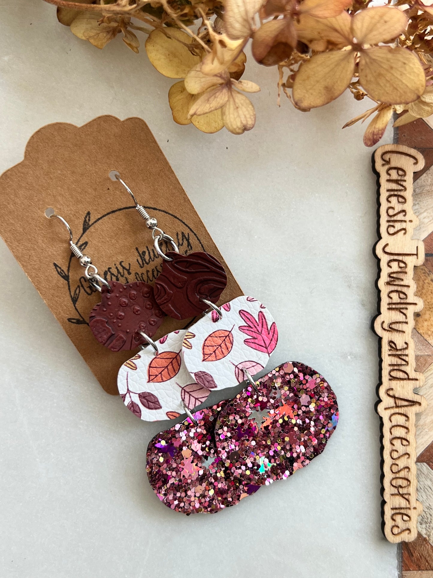 Three Layered Pumpkins - Faux Leather
