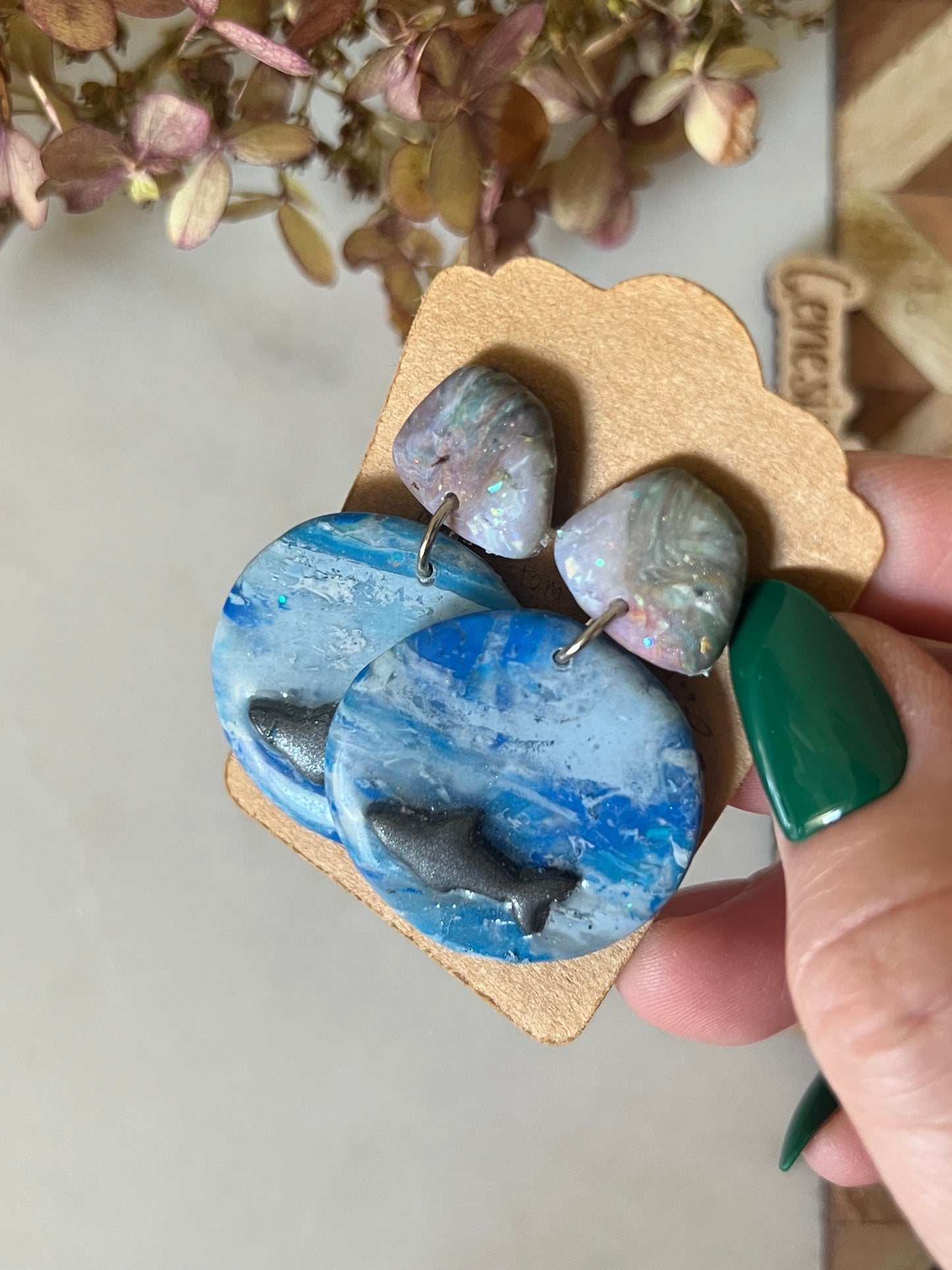 Clay Shark Earrings