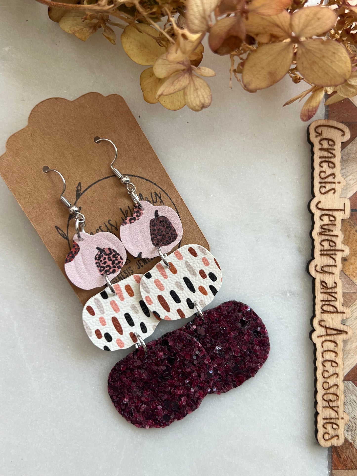 Three Layered Pumpkins - Faux Leather