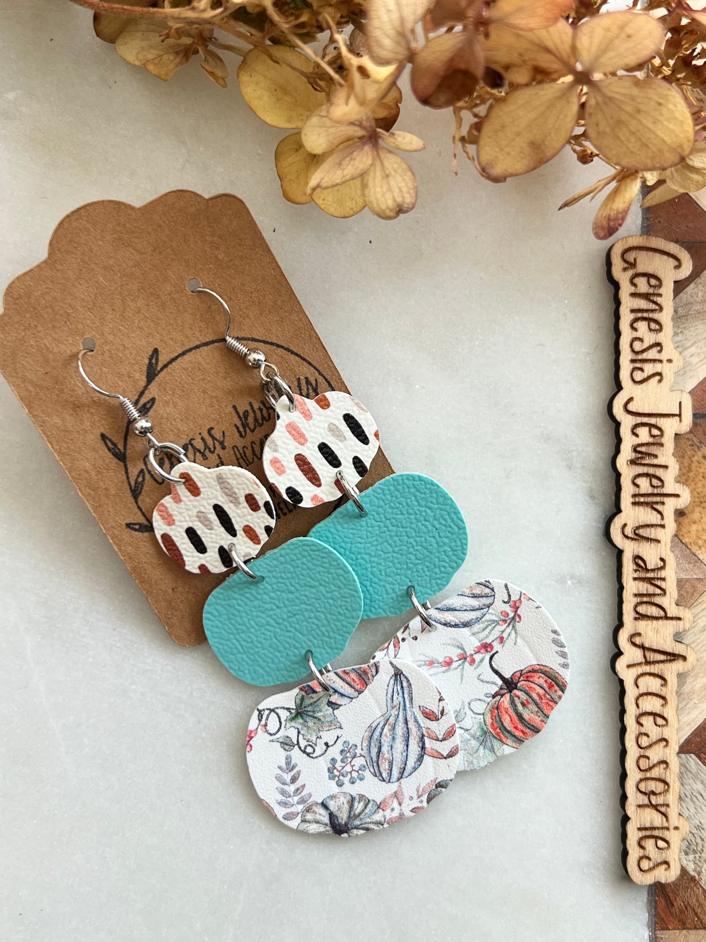 Three Layered Pumpkins - Faux Leather