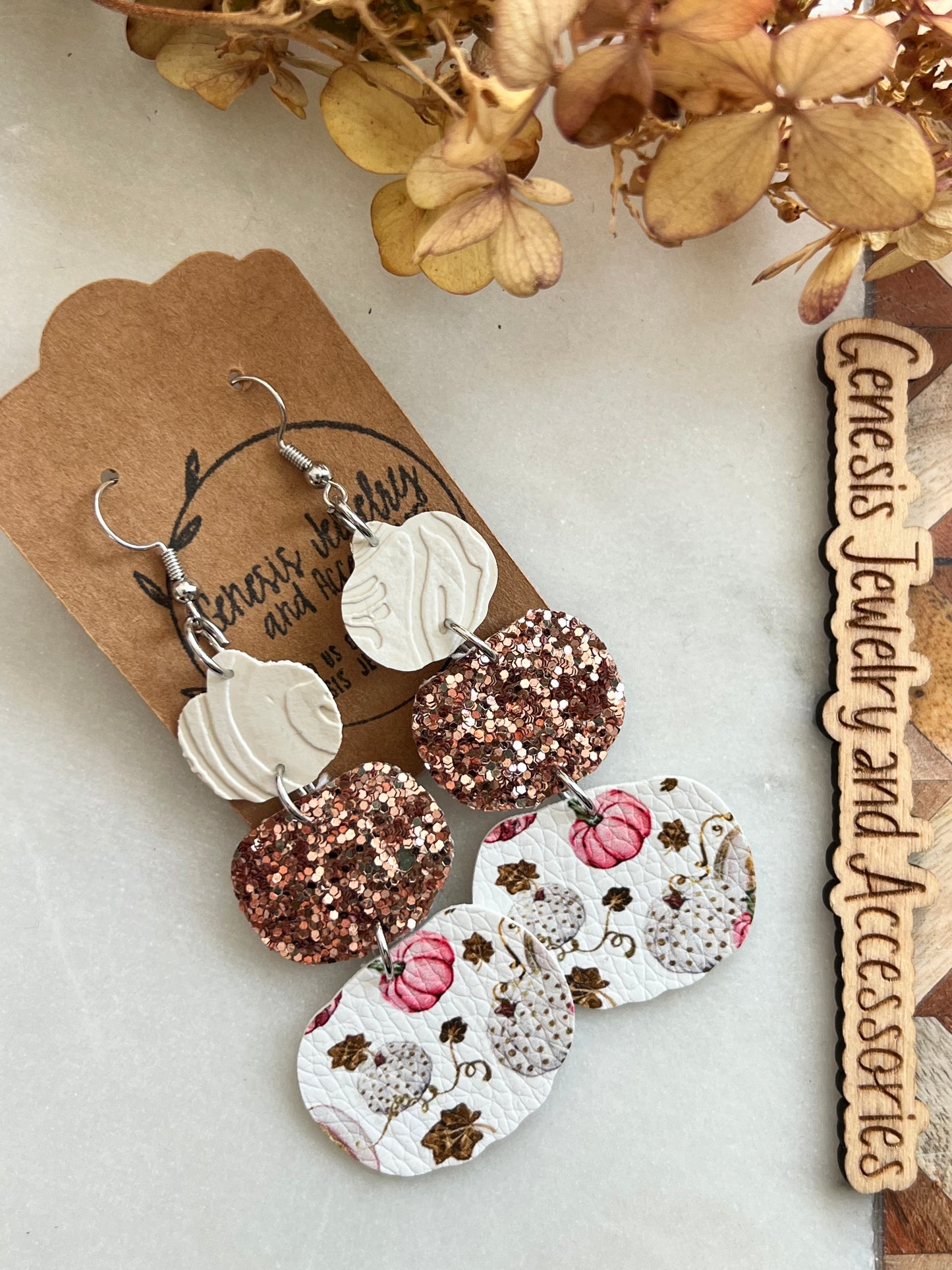 Three Layered Pumpkins - Faux Leather