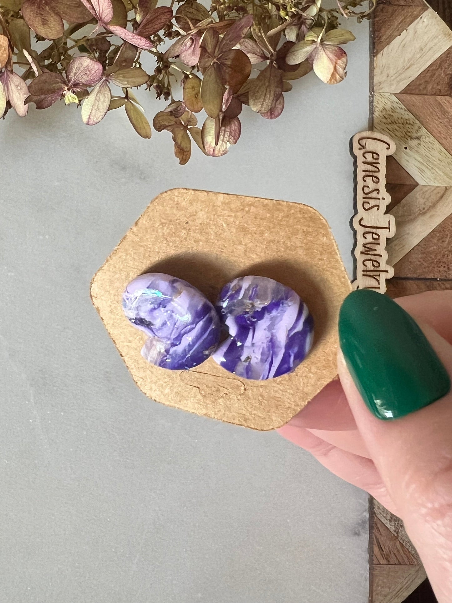 Shark’s Eye Shell - Clay Studs