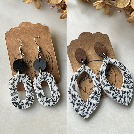 Black + White Floral