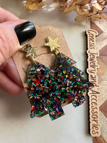 Christmas Trees - Stud Back Dangles