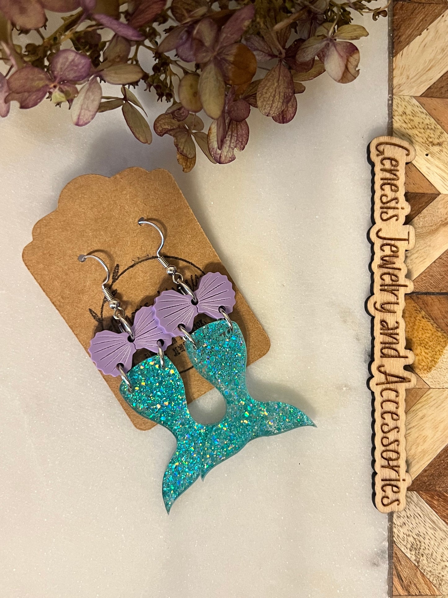 Acrylic Mermaid Themed Earrings