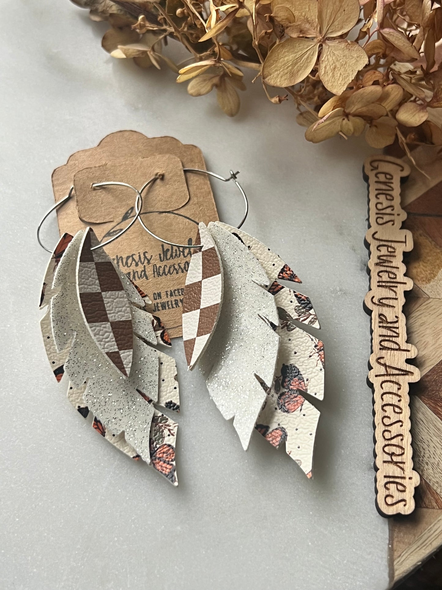 Spring Leaf Hoops