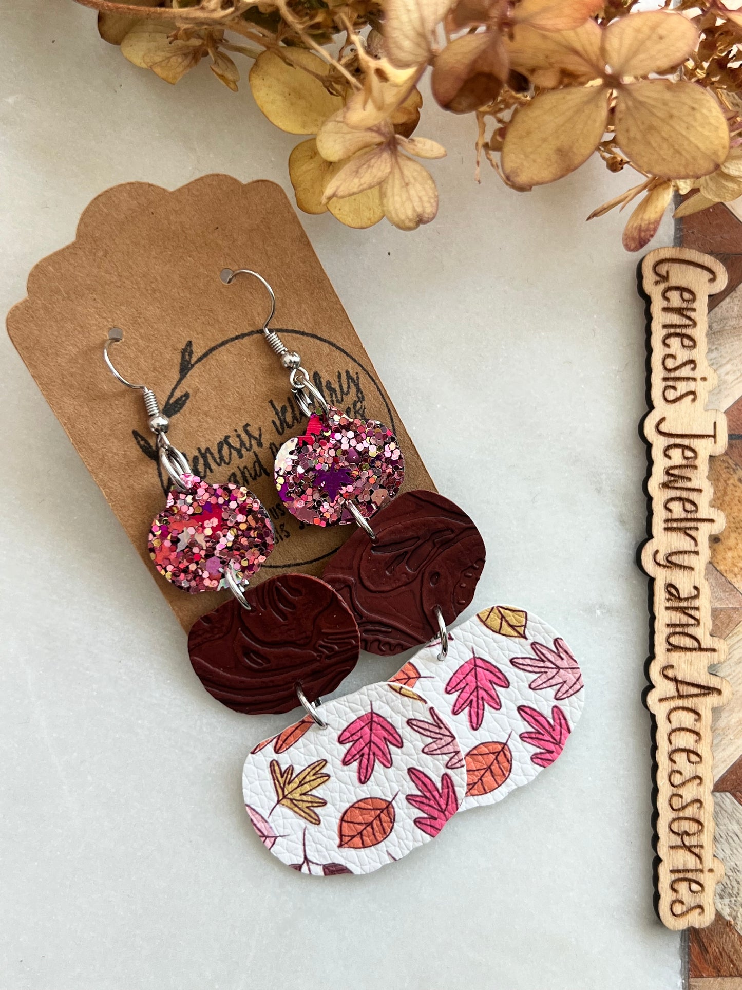 Three Layered Pumpkins - Faux Leather