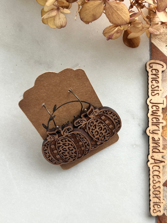 Wooden Leopard Pumpkin