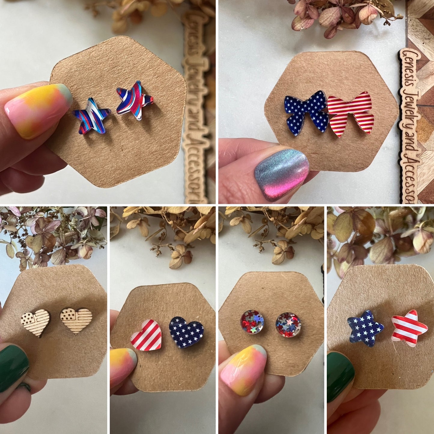 Red, White, and Blue Studs