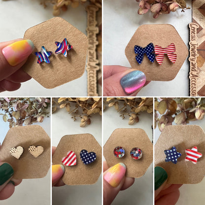 Red, White, and Blue Studs