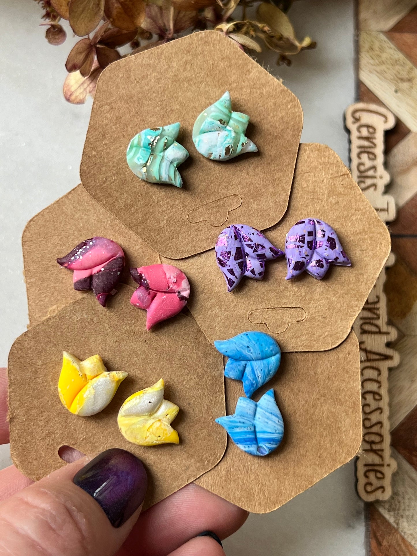 Clay Tulip Studs