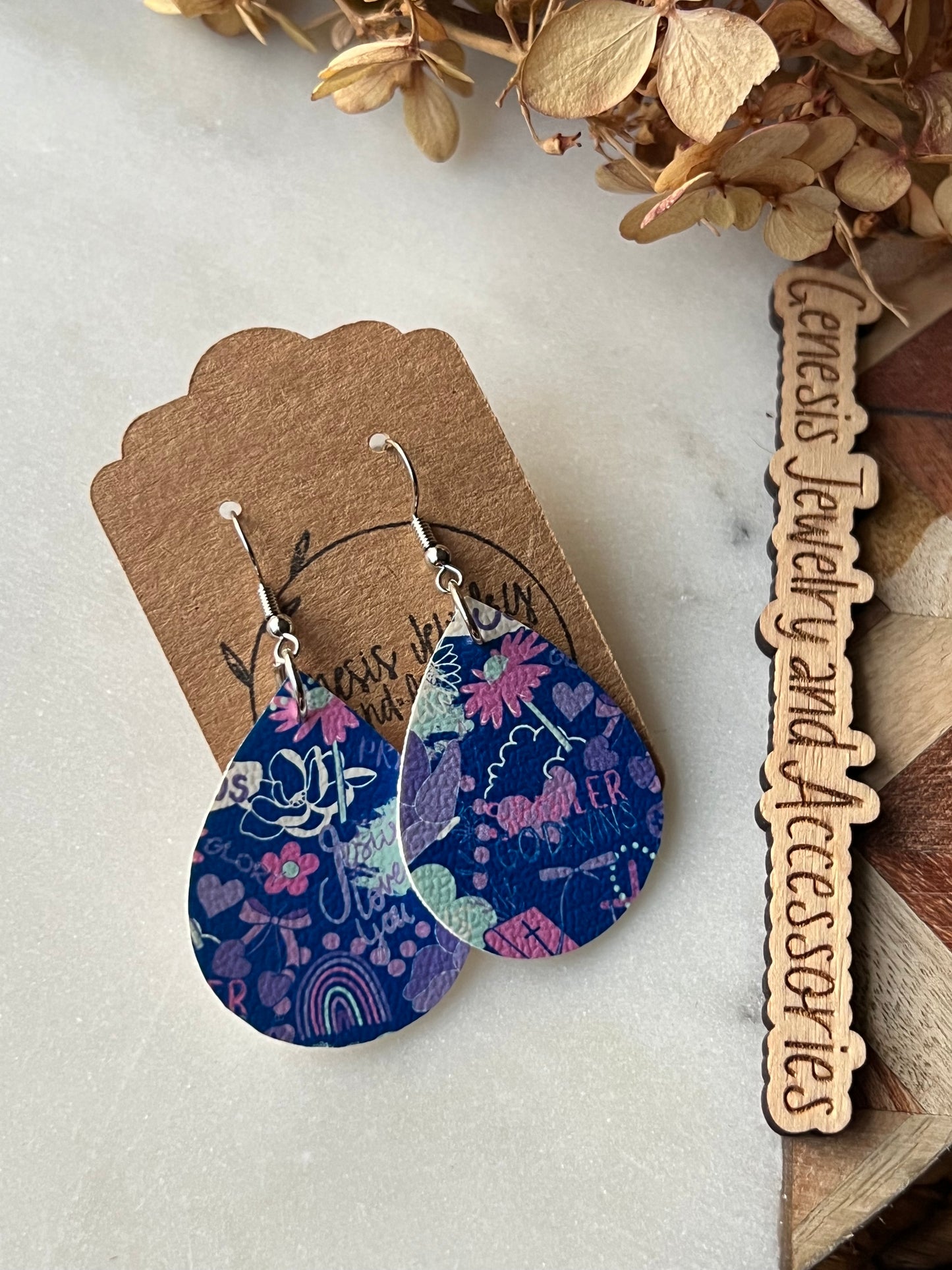 Bible Themed Dangle - Faux Leather