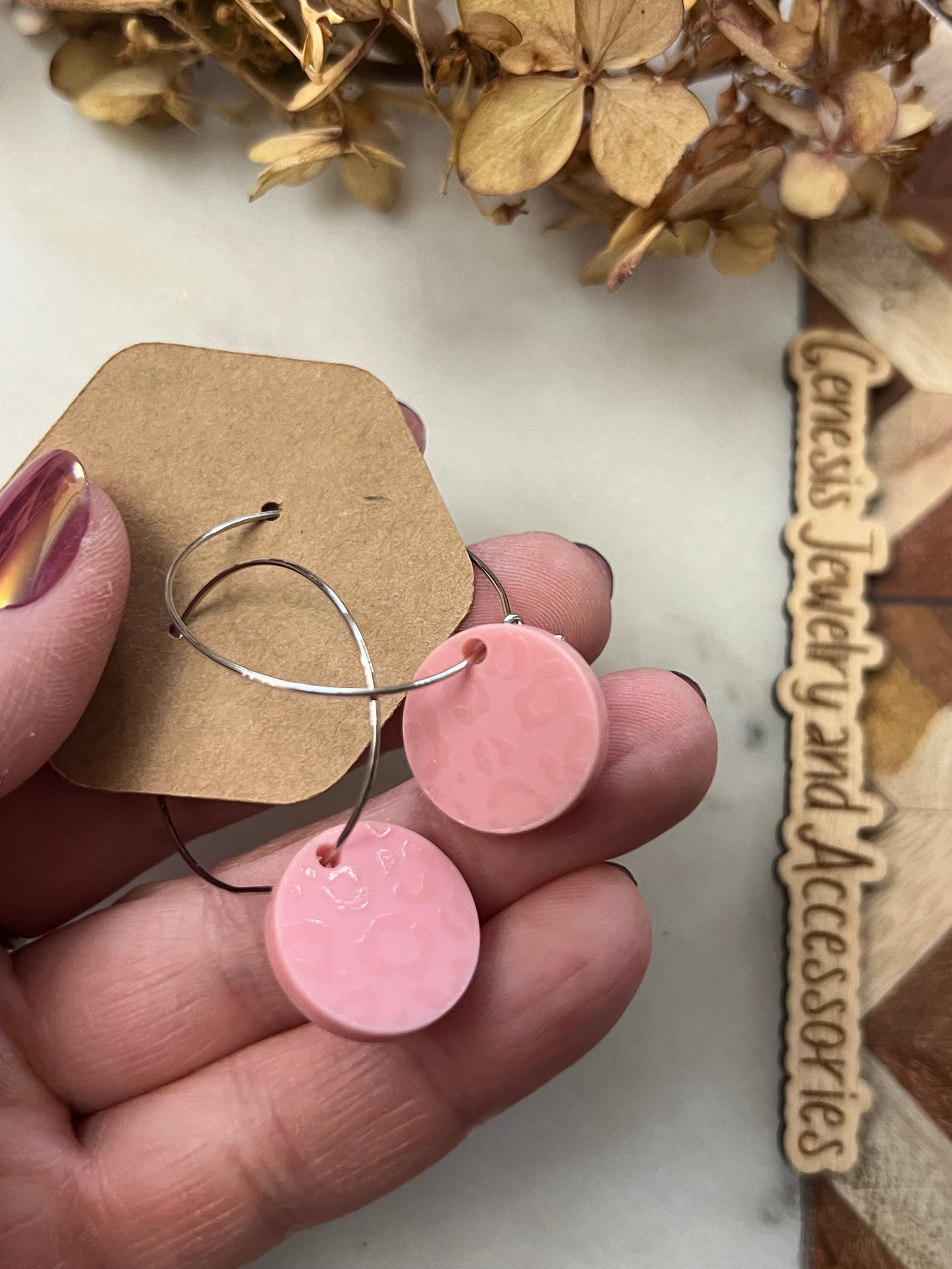 Muted Leopard Hoops
