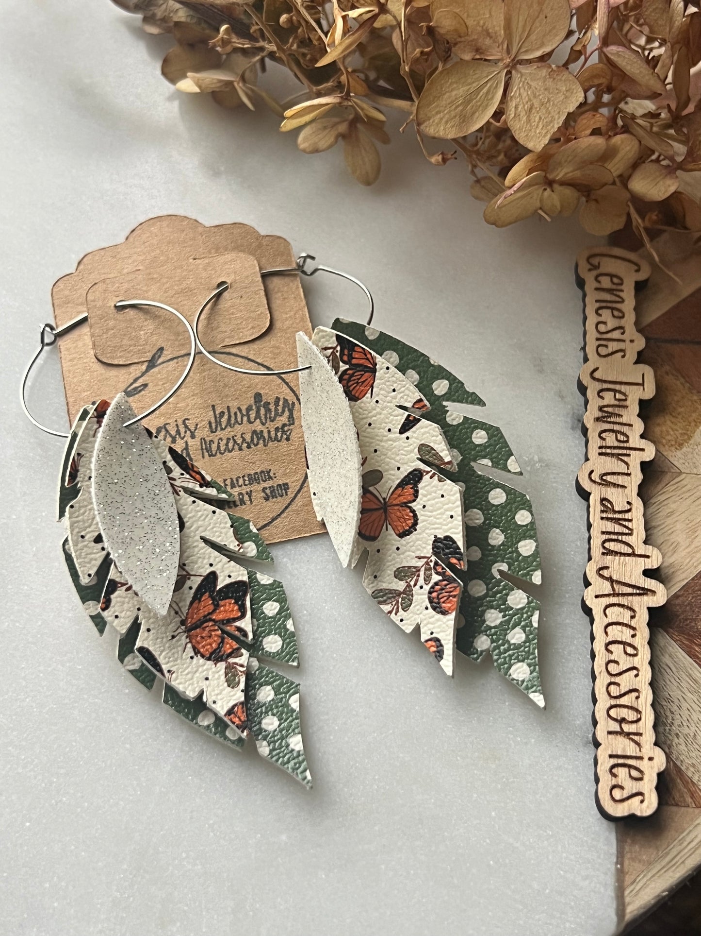 Spring Leaf Hoops
