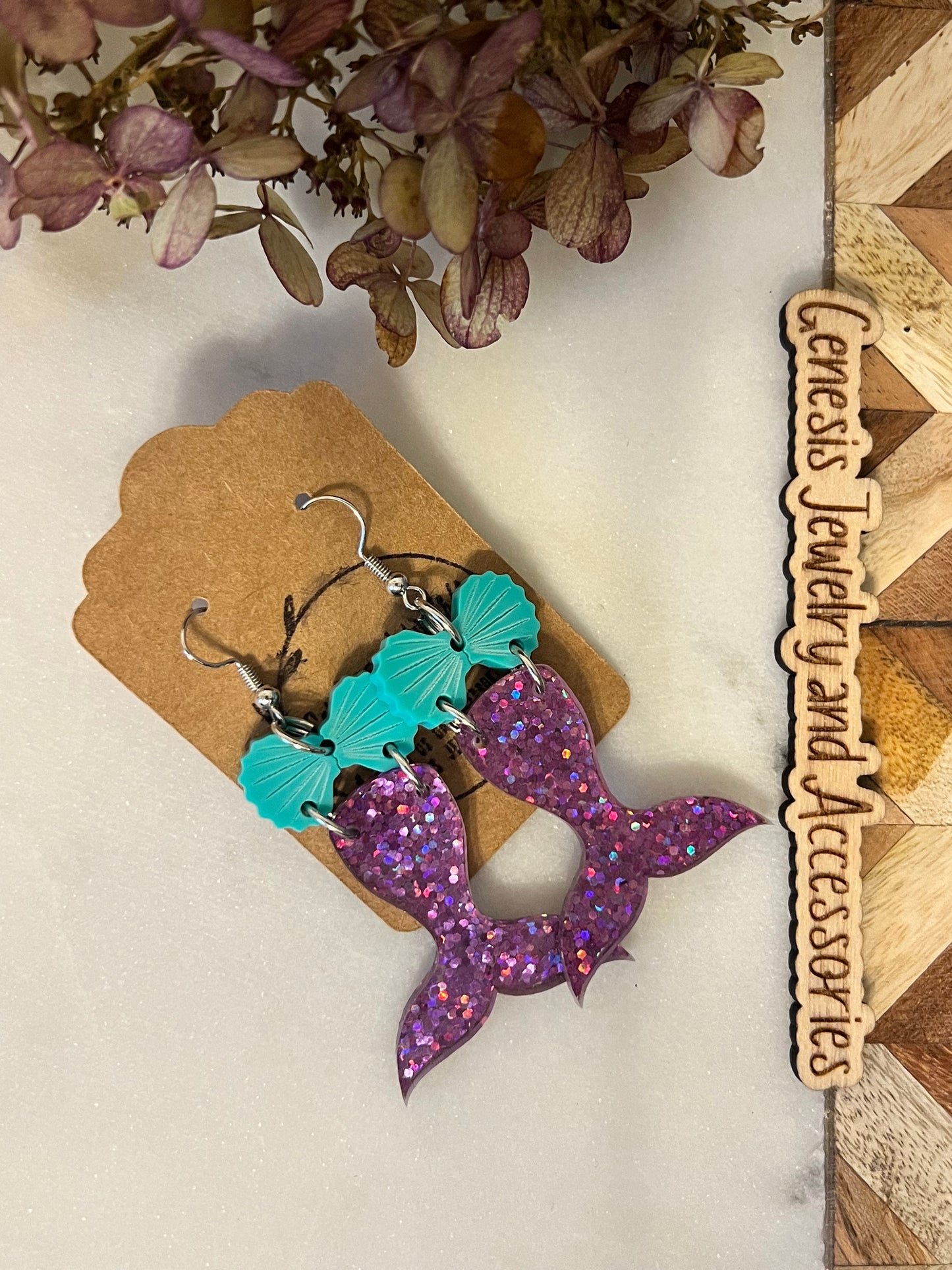 Acrylic Mermaid Themed Earrings