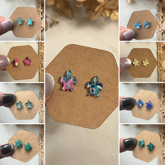 Small Sea Turtles - Acrylic Studs