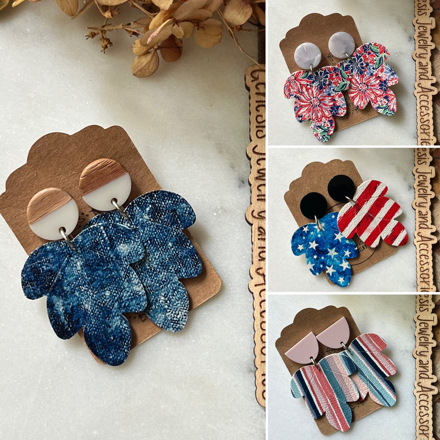 Embossed Leaf - Patriotic