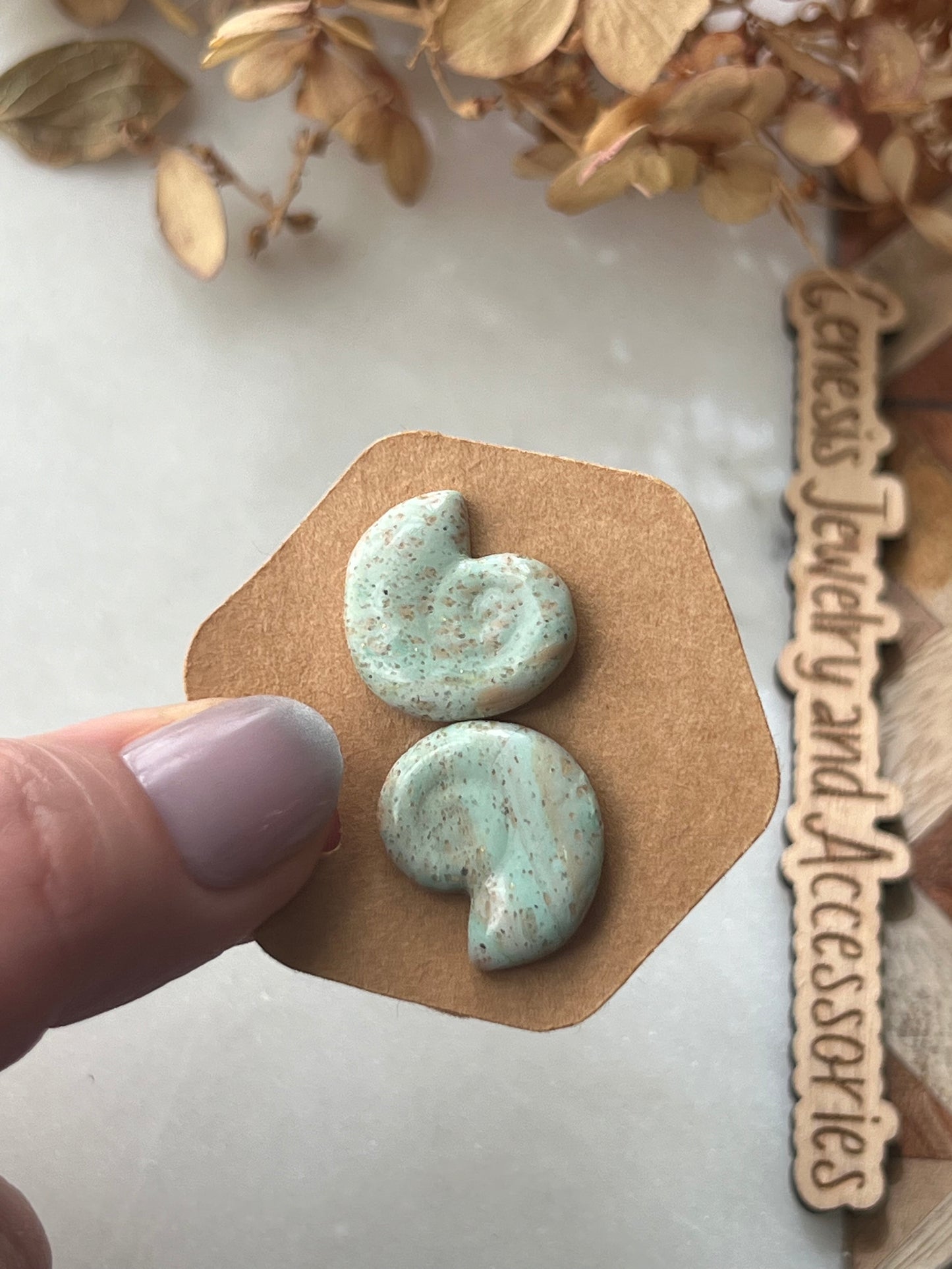 Shark’s Eye Shell - Clay Studs