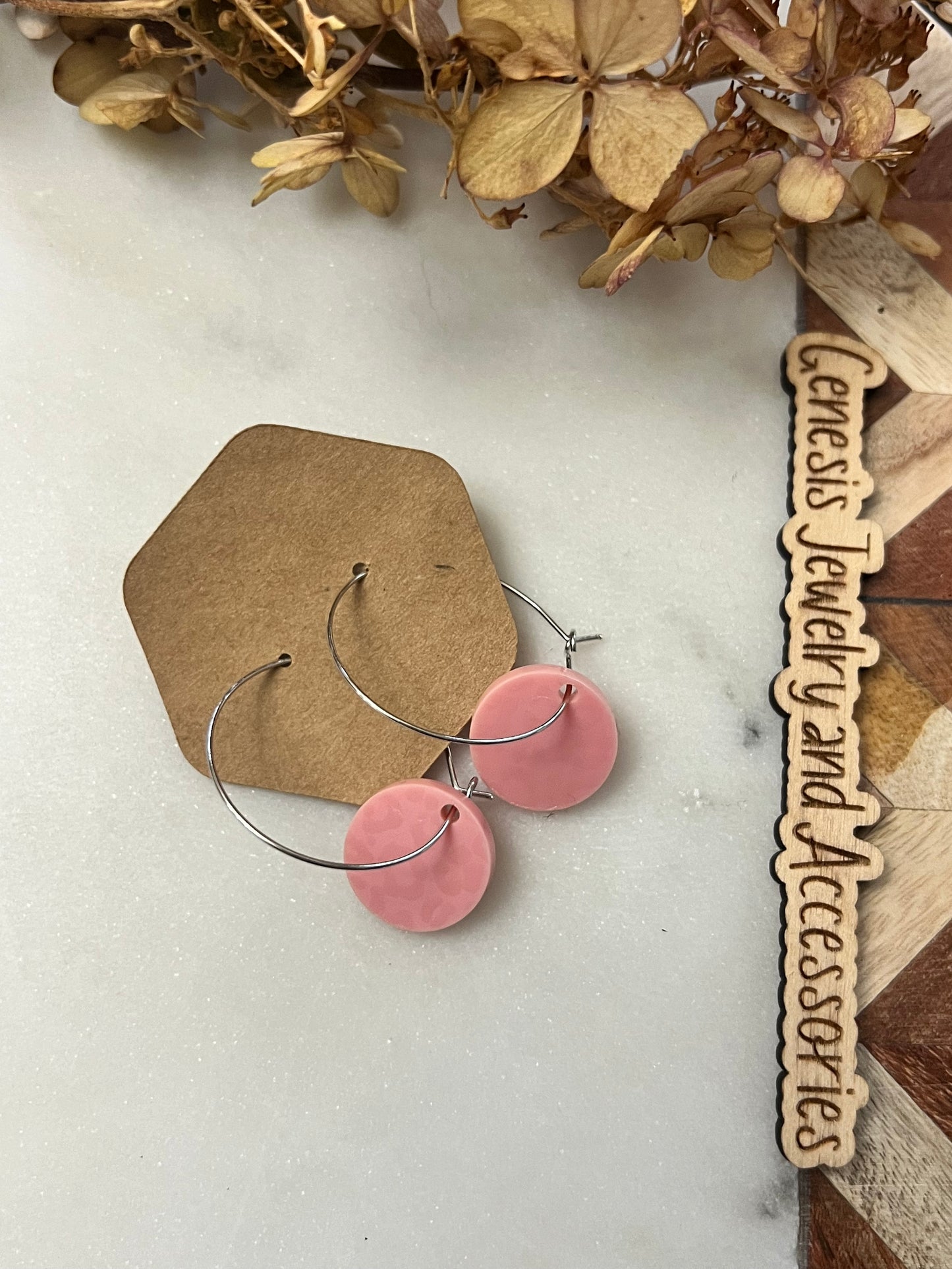 Muted Leopard Hoops