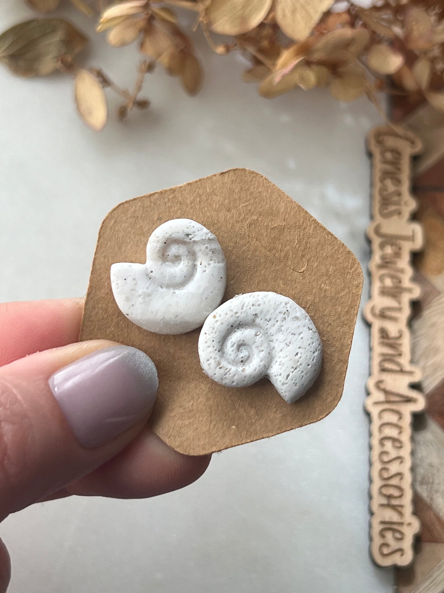 Shark’s Eye Shell - Clay Studs