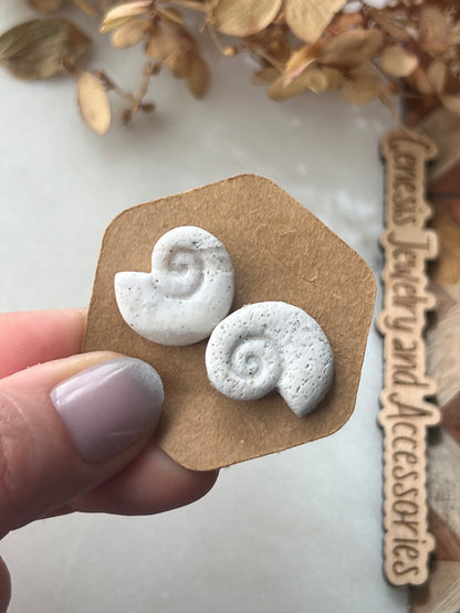 Shark’s Eye Shell - Clay Studs