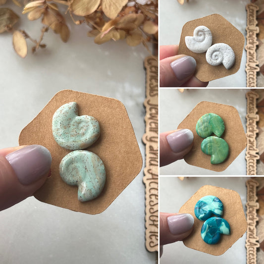 Shark’s Eye Shell - Clay Studs