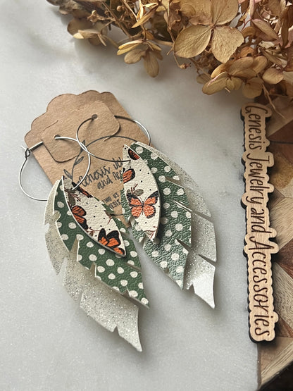 Spring Leaf Hoops
