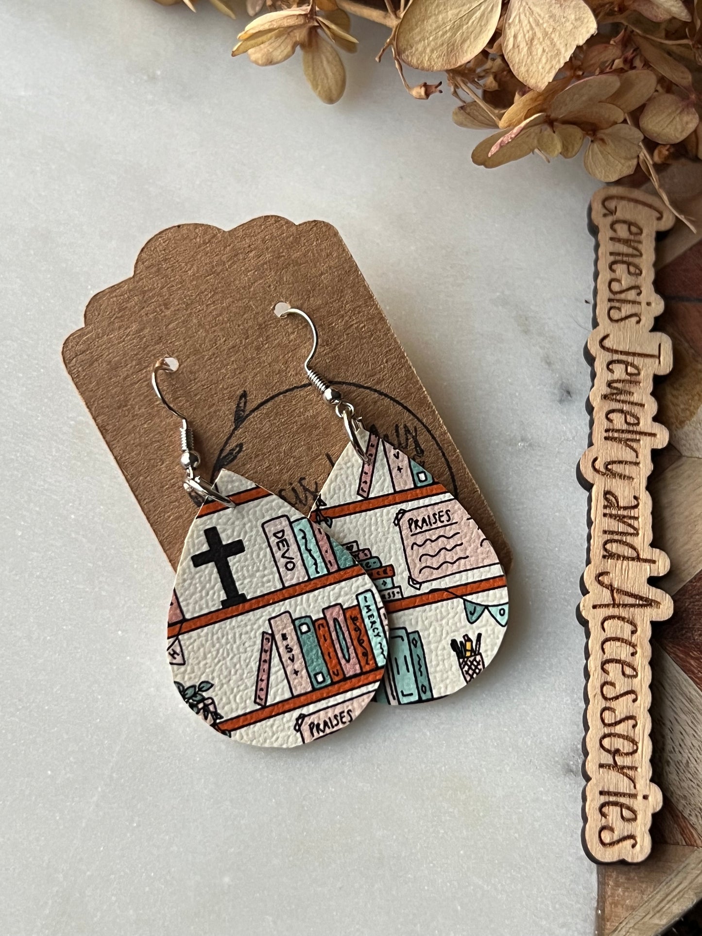 Bible Themed Dangle - Faux Leather