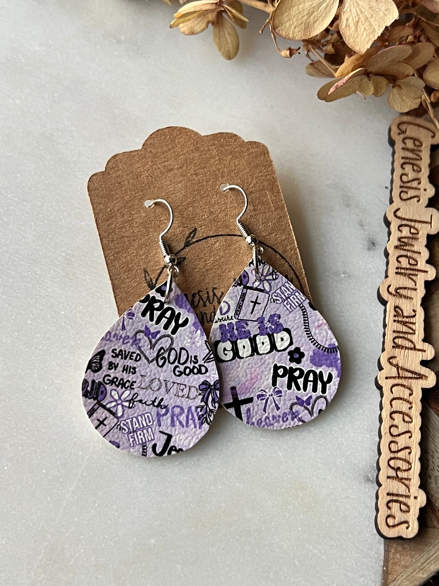 Bible Themed Dangle - Faux Leather