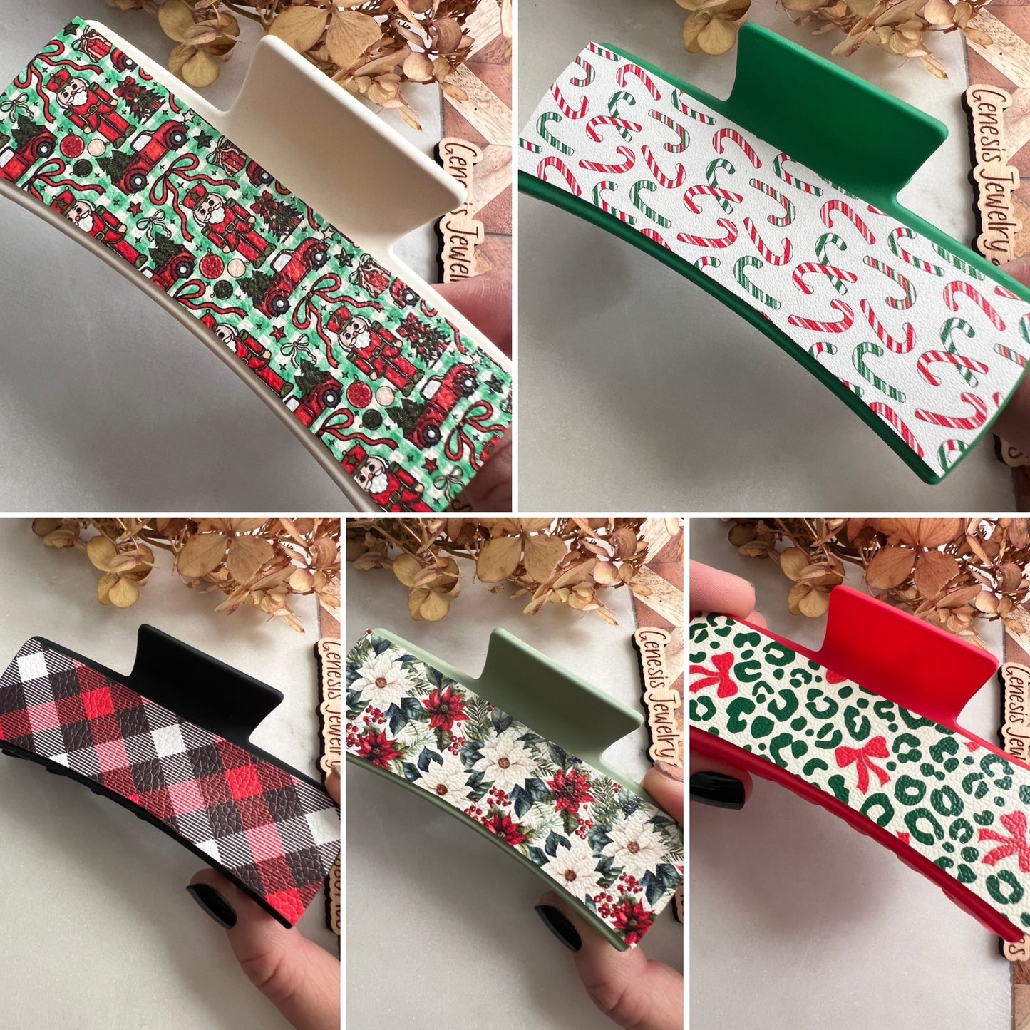 4" Claw Clips - Christmas