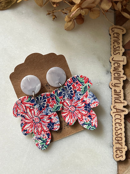 Embossed Leaf - Patriotic
