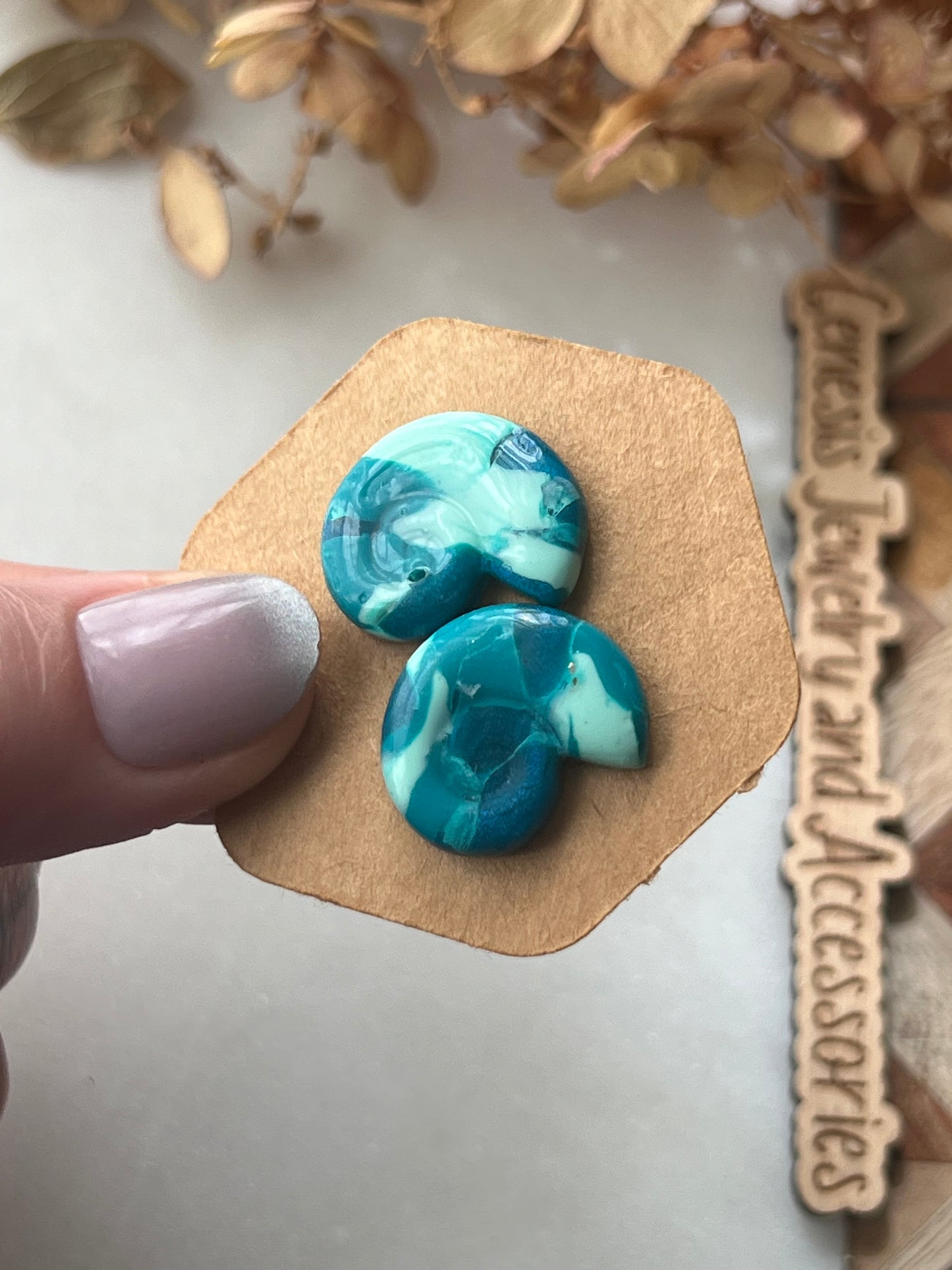 Shark’s Eye Shell - Clay Studs