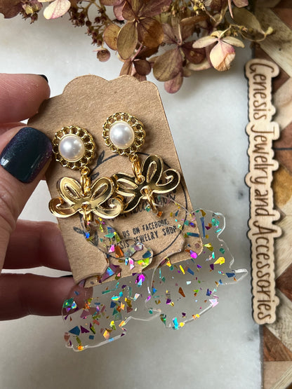 Gold Bow & Pearl