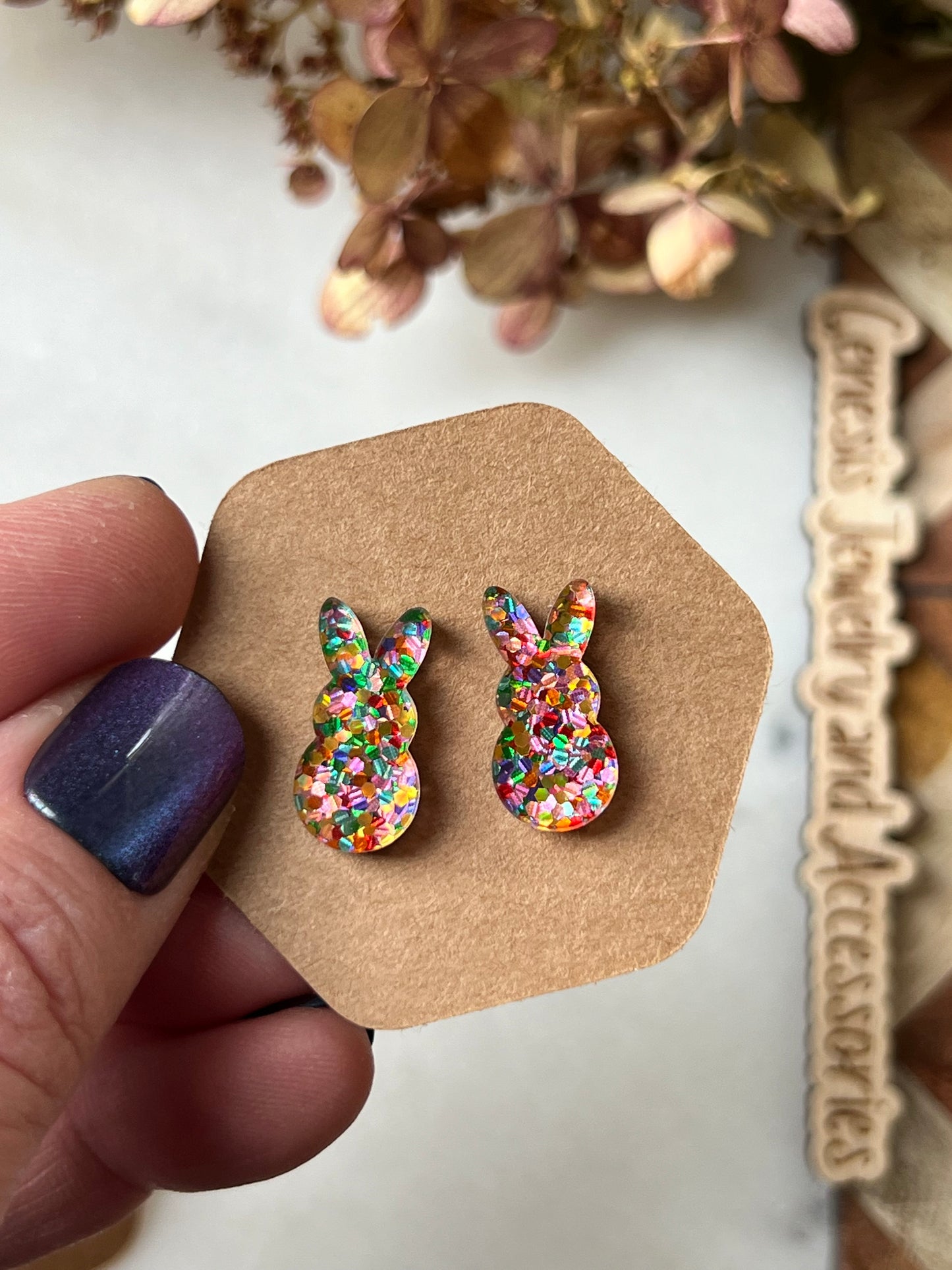 Sparkle Bunny Studs